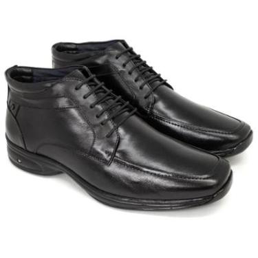 Imagem de Bota Social Masculina Jota Pe 3D Cano Curto Couro Legítimo Palmilha Macia Confortável 60851-Masculino