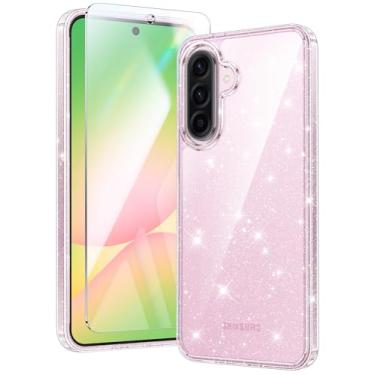 Imagem de FNTCASE Capa para Samsung Galaxy A56-5G: Capa para celular Galaxy A36 5G à prova de choque, capas transparentes protetoras de grau militar, proteção robusta contra queda, antiamarelamento (purpurina)