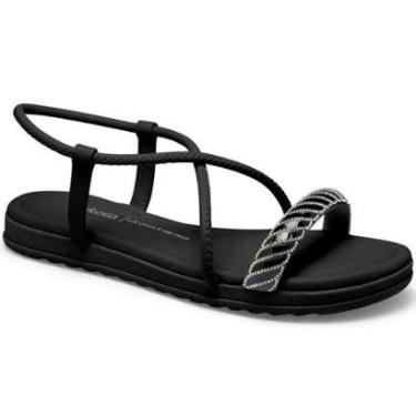 Imagem de Rasteira Dakota Flatform Pedraria Brilho Feminina - Preto - 36-Feminino