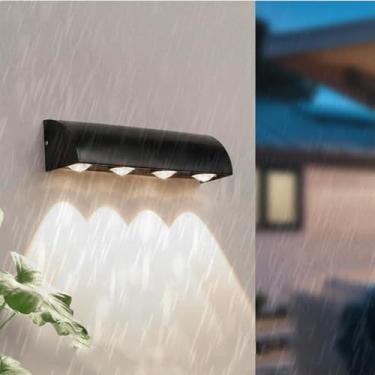 Imagem de GZZBMY Lâmpadas de parede LED para exterior IP65 à prova d'água iluminação de parede de alumínio moderno preto metal lâmpada de parede holofotes interior/exterior para pátio corredor jardins escadas