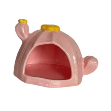 Imagem de Generic Tigela de comida para casinha de hamster de cerâmica, e charmosa, ideal para ouriços, furões, esquilos, gerbos e chinchilas, Rosa
