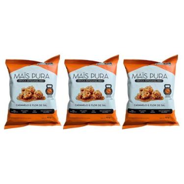 Imagem de Kit 3 Pipoca Natural com Proteína e Colágeno  Caramelo e Flor de Sal 5
