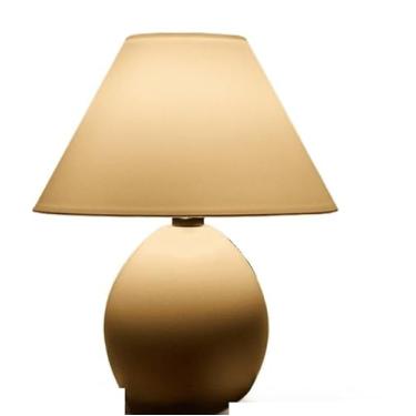 Imagem de Abajur Luminaria Ceramica Porcelana Bivolt com Cupula Elipse Decoração Quarto Escritorio Sala Decoração(Capuccino)