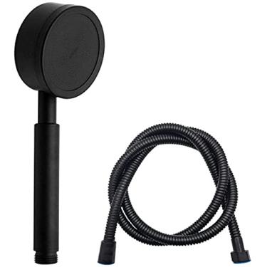 Imagem de YYBOES Chuveiro de cabeça de chuveiro filtro de chuveiro elétrico cabeça de chuveiro de alta pressão para aumentar a pressão conjunto de cabeça de chuveiro 304 aço inoxidável preto fosco booster