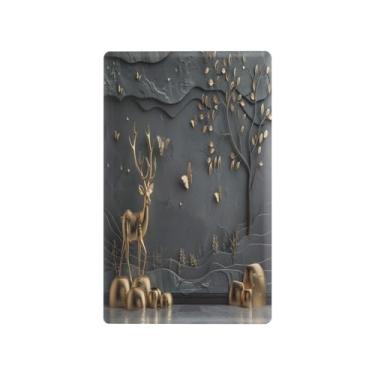 Imagem de Wassud Golden Deer Light Switch Cover Plate Decorativa para Tomadas Elétricas Placa de Parede em Branco 4,53 x 2,76 polegadas