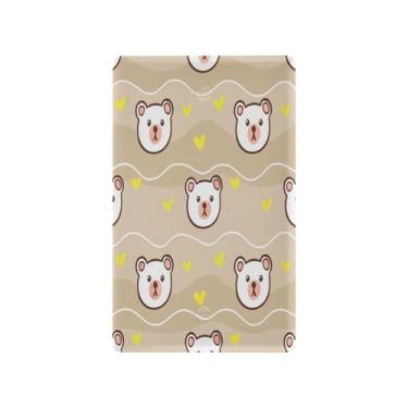 Imagem de Wassud Urso com corações interruptor de luz placa decorativa para tomada placa de parede para tomadas elétricas em branco 4,53 x 2,76 polegadas