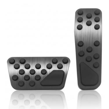 Imagem de MAIMOCCY Capa de pedal de acelerador de freio de carro compatível com Dodge Challenger 2008-2023, para carregador 2011-2023, para Chrysler 300/300C 2009-2019 acessórios de tampa de pedal de gás sem