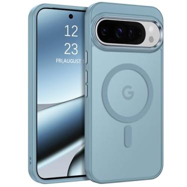 Imagem de BENTOBEN Capa para Google Pixel 10 Pro XL, compatível com Magsafe Magsafe, capa protetora fina à prova de choque feminina masculina para Google Pixel 10 Pro XL, cinza azul