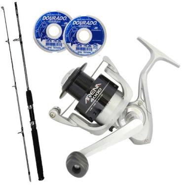 Imagem de Kit Pesca Molinete Arena 4000 com Vara 1,80mts 10-40lbs e 200mts de Li