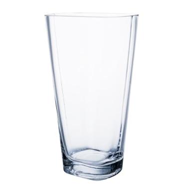 Imagem de Vaso de vidro soprado à mão oval transparente de 25,4 cm para decoração de casa, buquê de casamento, arranjo de presente floral