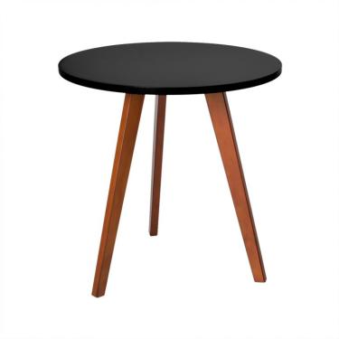 Imagem de Mesa Lateral Redonda Alta Tóquio Preta e Castanho