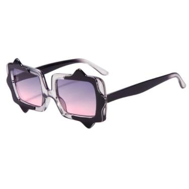 Imagem de Óculos de Sol Candy Color Masculino Feminino Moda UV400 Feminino Degradê (Roxo e Rosa)