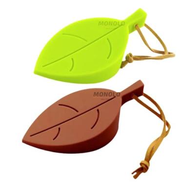Imagem de Kit 2 Peso Porta Prendedor Aparador Folha Verde Marrom Segurador Protetor Silicone Marca MONOLO (Marrom e Verde)