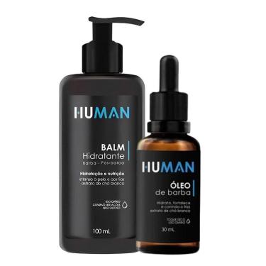 Imagem de Kit Creme Balm Barba Hidratante Facial E óleo Hidratante Fortalecedor Amacia Human 30ml