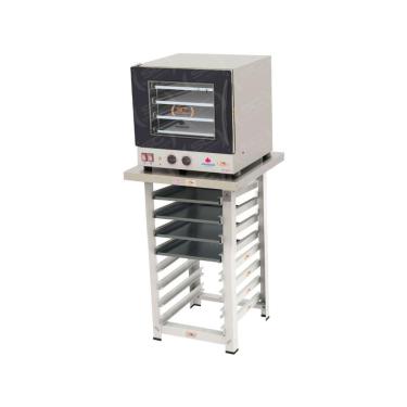 Imagem de Kit - Forno Turbo Prp-004 220v Preto + Bancada Mes-004 + 4 Assadeiras - Progás 220v