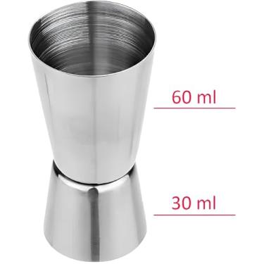 Imagem de Dosador Duplo 30ml 60ml Inox para Bebidas Medidor