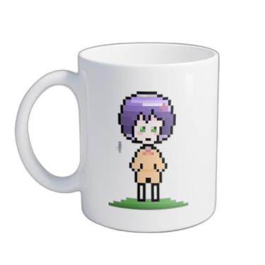 Imagem de Caneca Xícara de Café Porcelana 300ml Desenho Pixel Retro Fofo