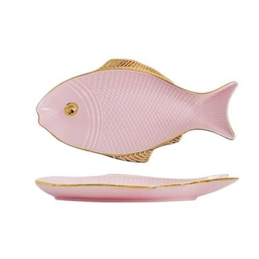 Imagem de Prato de peixe de cerâmica multifuncional de grande capacidade peixe a vapor doméstico minimalista criativo prato de sushi prato de jantar de frutos do mar prato de jantar de comida ocidental adequado