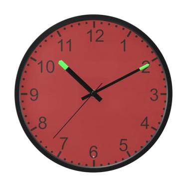 Imagem de ODAWA Relógio de parede LED digital marrom 30,5 cm relógio de parede ativado por som para cozinha e escritório