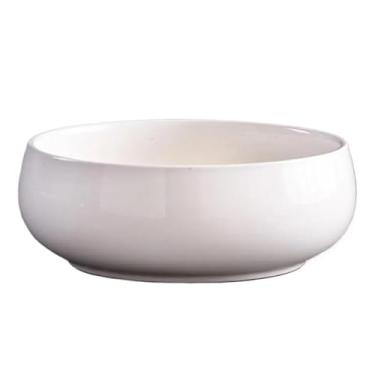 Imagem de EFDNK-HB Vaso de flores de bacia de água interna, tigela de bonsai, semente de lótus, vaso de flores de cerâmica para plantas, design à prova de vazamento de plantas suculentas (branco)