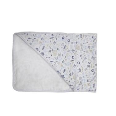 Imagem de Toalha com Capuz Bebê Infantil Menina Menino, 100% Algodão, 80x80cm, Fio 30.1 Penteado, (BABY AZUL)