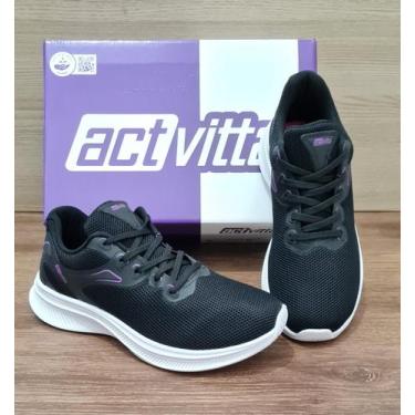 Imagem de Tênis Esportivo Feminino Nylon Sleek Actvitta 4829.413, 36, Preto viol