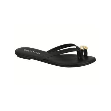 Imagem de Sandália Rasteira De Dedo Beira Rio Pedraria Original, 37, Preto