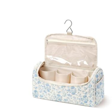 Imagem de ANKICK Estojo de viagem compatível com Dyson Airwrap modelador completo e acessórios, organizador de bolsa de secador de cabelo portátil Coquette, Floral azul, Estética