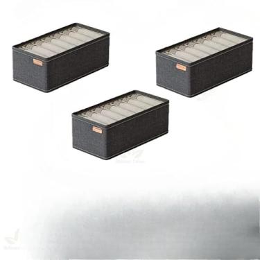 Imagem de Kit Caixa Colmeia Organizadora para Guarda-Roupa – Organizador de Gaveta para Roupas Íntimas, Meias e Sutiã(7 quadrados(3 peças))