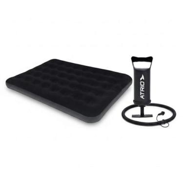 Imagem de COMP Kit Colchão Inflável Casal Deluxe Comfort Preto + Bomba de Ar Man