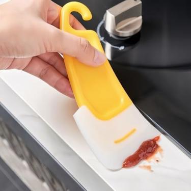Imagem de Conjunto de 2 raspadores de silicone, ferramenta de limpeza de cozinha resistente a altas temperaturas para panelas, panelas e pratos antiaderentes, ideal para remoção de gordura