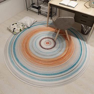 Imagem de Tapete redondo com textura de mármore para quarto, lavável, sala de jantar, estilo moderno, decoração de casa, tapete redondo, F, diâmetro 60 cm