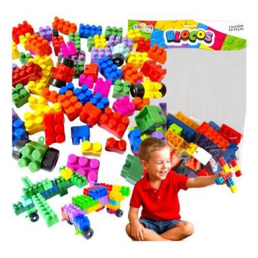Imagem de Brinquedo Educativo Monta E Desmonta Blocos Lego 60 Peças Criança - Bi