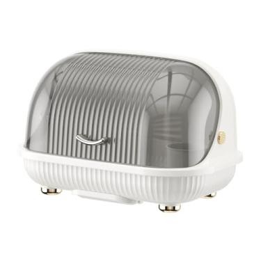 Imagem de IEUDNS Escorredor de pratos, tigelas e mamadeiras com bandeja coletora de Ideal para, escorredor de talheres e utensílios para mamadeiras, L Porcelain White