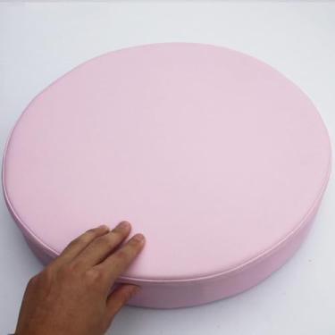 Imagem de Yadlan Almofada redonda para cadeira/assento ao ar livre, almofada de assento impermeável de 3/5/8 cm de espessura, almofadas antiderrapantes de espuma 45D com capa removível - para jardim, cozinha