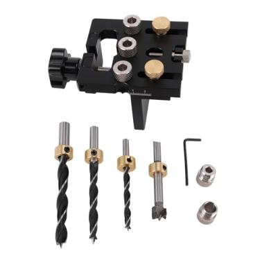 Imagem de Qinlorgo Kit de Gabarito para Cavilha para Carpintaria, 3 Em 1 Liga de Alumínio 6061 Suporta Gabarito para Furo de Bolso Resistente Com Brocas de 6 8 10 Mm Perfurador de 15 Mm