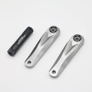 Imagem de EVOSID Pedaleira de mountain bike, braço de manivela oco 160/165/170 mm CNC liga de alumínio Crankset Trail Enduro Dub 29 eixo de manivela de bicicleta oco para GXP (titânio, 165 mm)