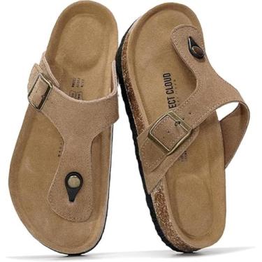 Imagem de Project Cloud Sandálias De Couro Legítimo Femininas, Sandálias Essenciais De Praia Resistentes À Água, Chinelos Para Mulheres, Calçados Femininos, Palmilha De Espuma Viscoelástica, Chinelos Feminin