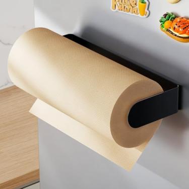 Imagem de ZUNTO Suporte magnético de papel toalha para geladeira, suporte de rolo de toalha de papel de aço inoxidável com ímã poderoso, suporte de toalha de papel de cozinha para geladeira, churrasqueira