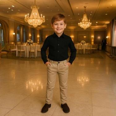 Imagem de Conjunto Camisa Social Diversas Cores e Calça Slim Infantil - Luar Enc