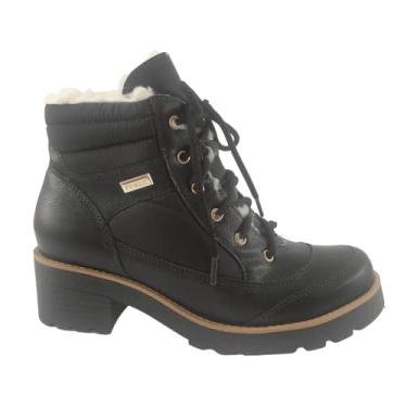 Imagem de Bota Pisac Peluciada Lã Pelinhos Coturno Feminino Forrado (Preto, Forma normal, BR, Adulto, Numérico, 34)