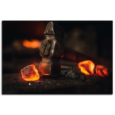 Imagem de 913 Mallet Poster Blacksmith Canvas Prints Anvil Wall Art For Home 1 painéis Decorações Noframed 30.5 cmx20.3 cm