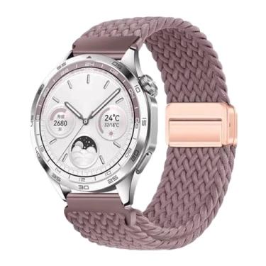 Imagem de BDNJN Pulseira respirável de nylon de 22 mm e 20 mm para Huawei Watch GT4/Pro 46 mm/GT3/GT2 2e para Samsung Watch 6/5/4/3/Gear S3 (roxo moke, para outros 22 mm)