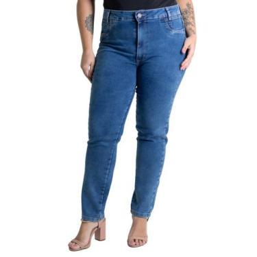 Imagem de Calça Jeans Sawary Cigarrete Plus Size - 279392 Azul, Azul, 48