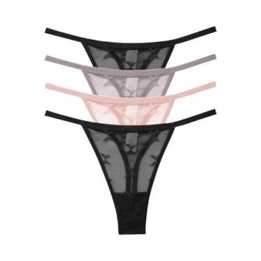 Imagem de Conjunto De Lingerie Feminina Sexy De Renda 4 Peças, Calcinha Transpar
