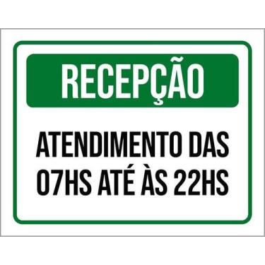 Imagem de Placa Sinalização Recepção Horário Atendimento 27X35 - Sinalizo