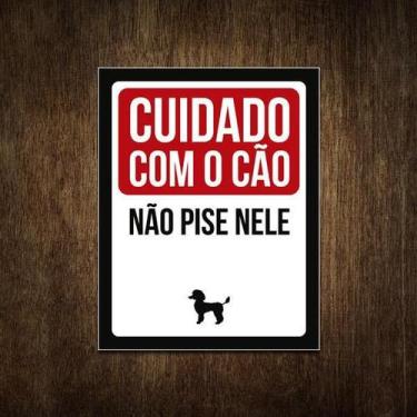 Imagem de Placa Decorativa - Não Pise Nele Poodle 18X23 - Sinalizo