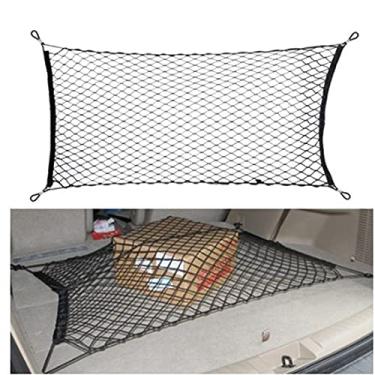 Imagem de Rede de armazenamento de carro universal para porta-malas de carro, organizador de rede de porta-malas de carro com redes de carga de malha de armazenamento de gancho ABS