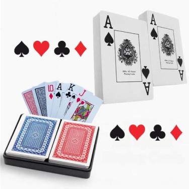 Imagem de Kit Jogos de Baralho Tradicional Cartas Plastifica 108 Unidades Estojo