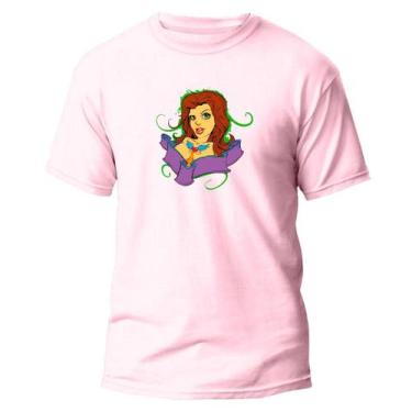 Imagem de Camiseta Basica Algodão Premium Estampada Cinderela - Pavesi, Rosa, M